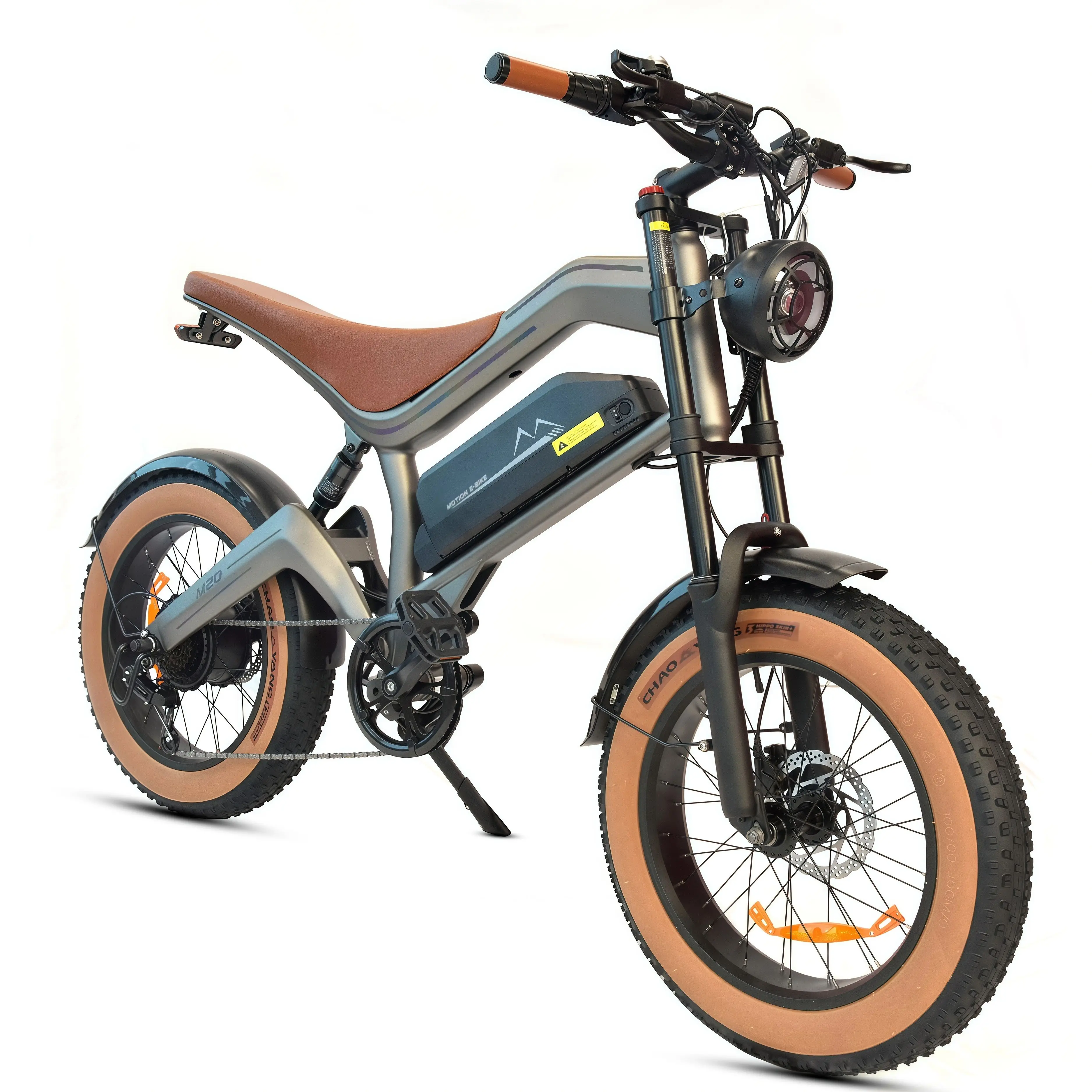 M20 1000W E-Bike 48V 18,2Ah Akku 20"×4,0" All-Terrain Fat-Reifen Vorder- & Hinterradfederung Doppelte Scheibenbremsen 7-Gang-Schaltung Smart APP Pendler E-Bike für Erwachsene