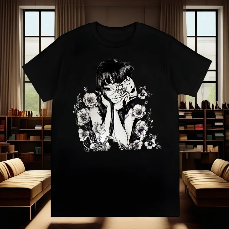

junji ito New Men T Shirt Fashion Print Tshirt Summer Mens Novelty Short Sleeve T-shirt Men Funny Tops