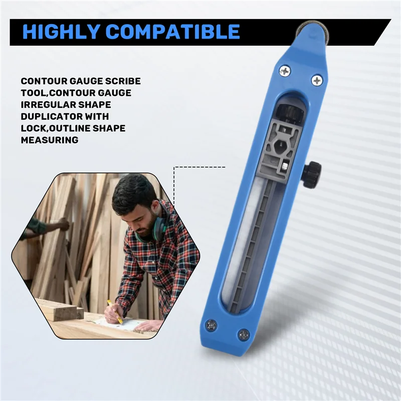 ABNL Contour Gauge Scribe Tool,Contour Gauge Irregular Shape Duplicator With Lock,Outline Shape Measuring
