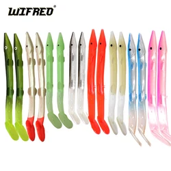 WIFREO 10pcs Soft Plastic Bait Fish Sabiki Rig Eel Lure Saltwater Fishing Lures with Eye Sea Fishing Sand Eel Pesca Lumo White