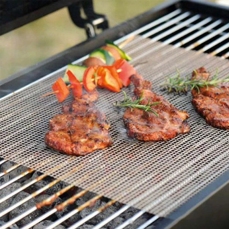 Grill Mesh Mat Set 5  Reusable Non-Stick Grill Mat BBQ Grilling Mat Sheets for Outdoor Smoker Charcoal Gas Electric Grill BBQ