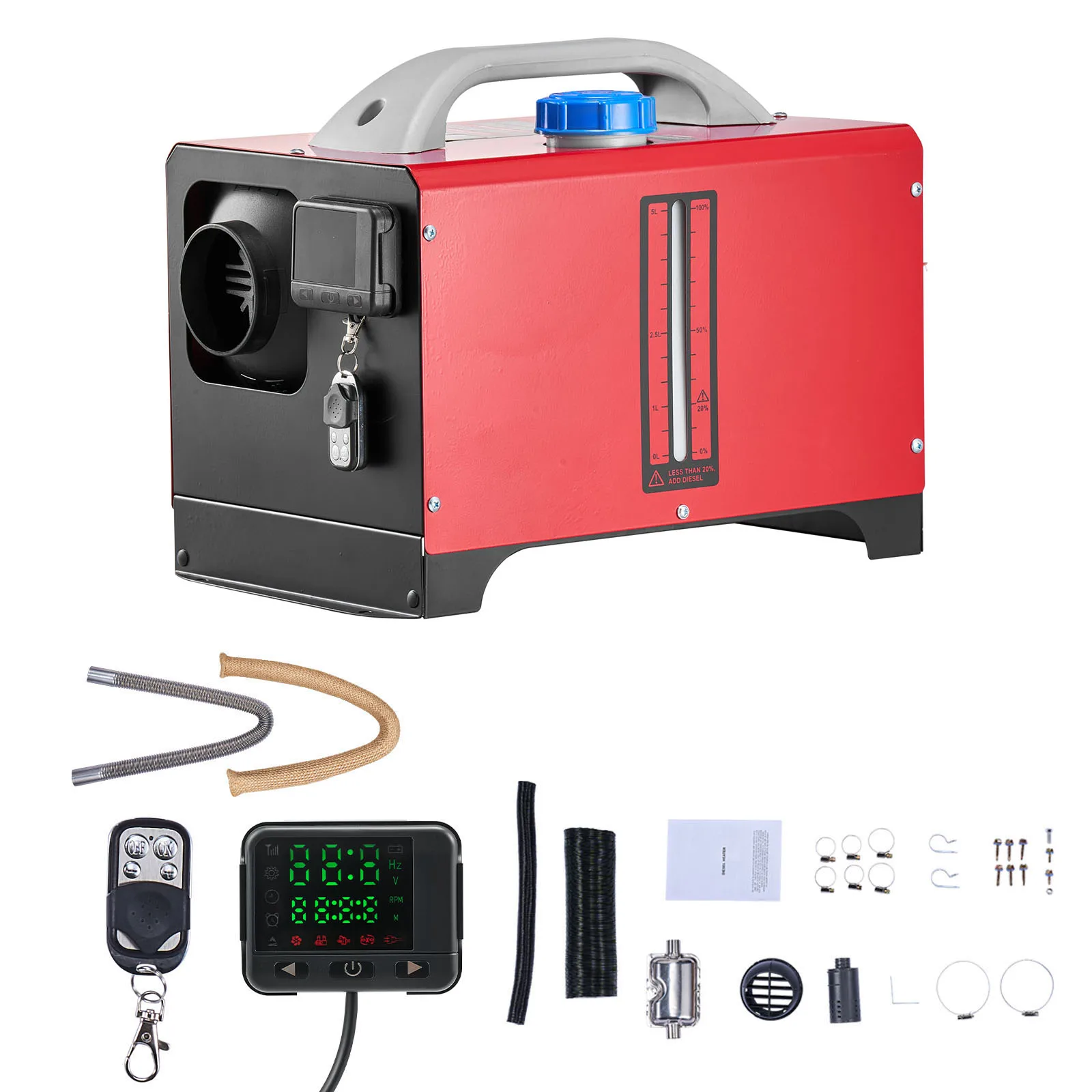 SucceBuy 8 kW-os dízel légfűtő 12-24V gyorsfűtésű dízel állófűtő távirányítóval lakókocsihoz, teherautóhoz, lakóautóhoz