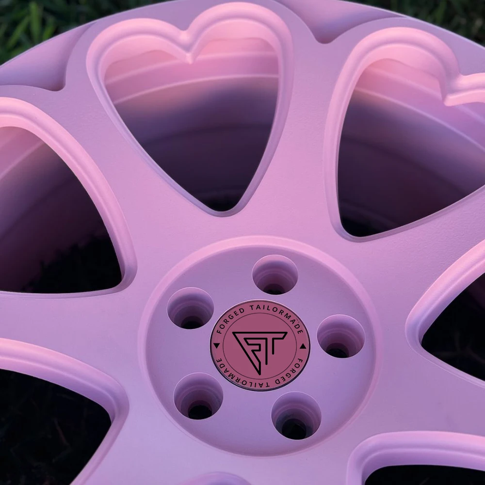 Hanrui customize rims 16 17 18 19 20 21 22 inch car alloy wheels heart pink girls model alloy forged wheel for luxury cars