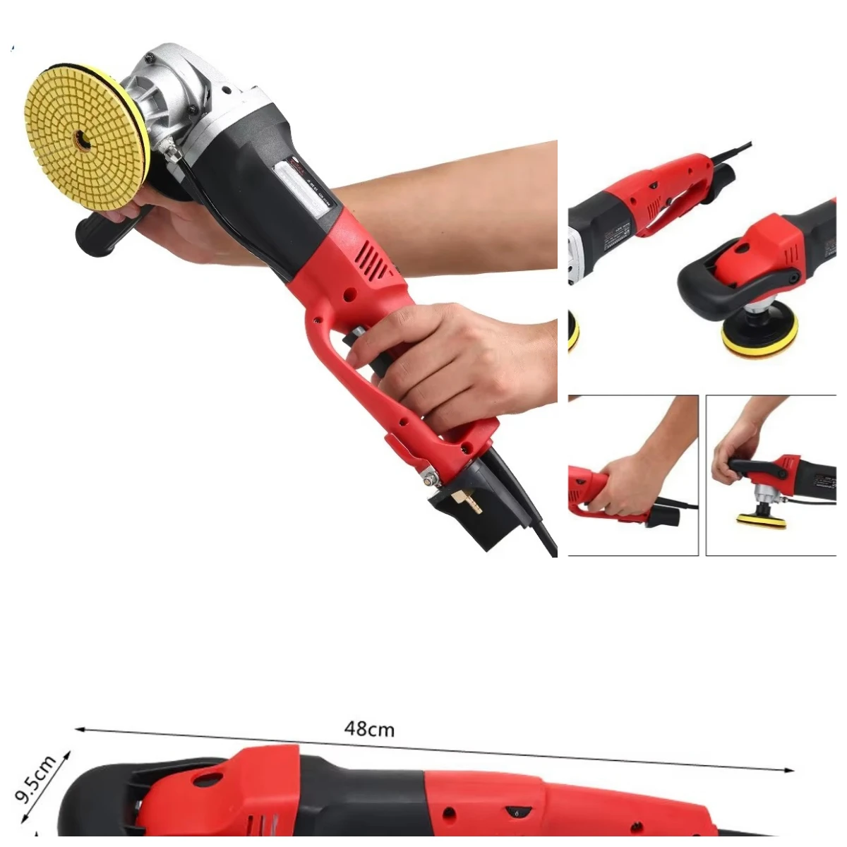 220V Electric Portable Wet Polisher Floor Grinder 6-Speed Variable Speed Marble Tile Concrete Floor And Stone Renovation Machine