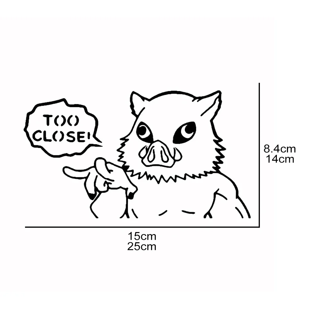 قريبة جدا تحذير شيطان القاتل أنيمي سيارة ملصق السيارات الجسم الوفير نافذة دراجة نارية محمول جدار الفينيل فيلم ملصق مائي اكسسوارات السيارات