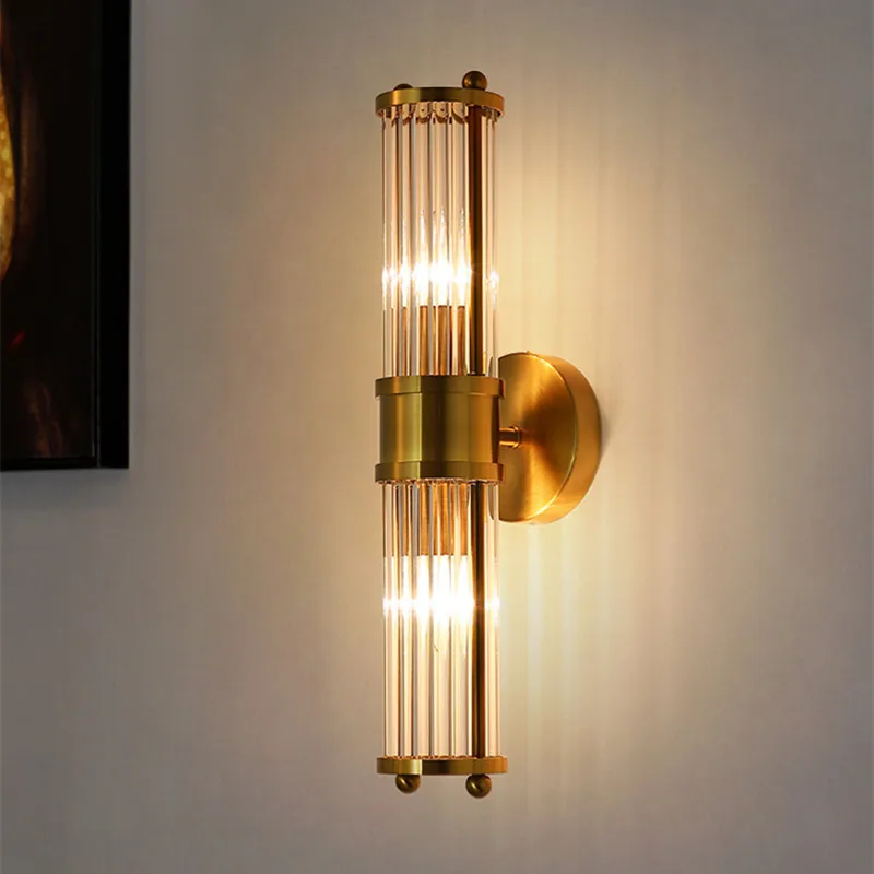 Nordic Minimalist Wall Lamp Living Room Background Wall Staircase Hallway Light Luxurious Crystal Light Bedroom Bedside Lamp