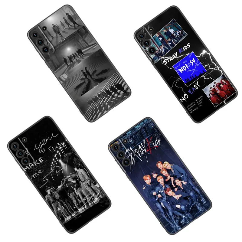 Kpop Stray Kids Black Silicone Phone Case For Samsung Galaxy S23 S21 S20 FE S24 S22 Ultra S10E S10 S9 S8 Plus