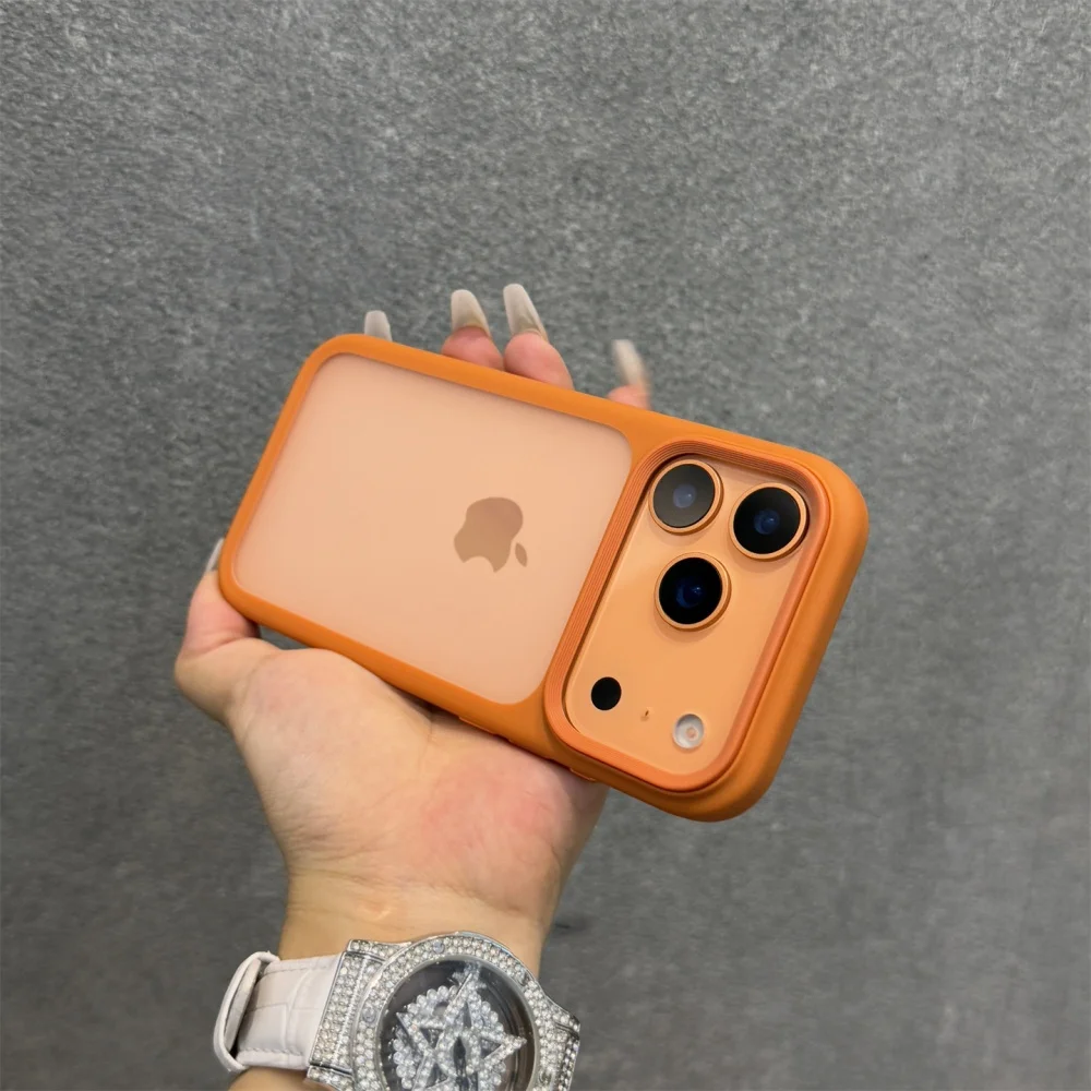 Новый прозрачный металлический чехол с кнопками Skin Feel Orange Shield для iPhone 17 Air 17 Pro Max, матовый чехол для телефона iPhone 17 Pro 17, чехол Новый прозрачный металлический чехол с кнопками Skin Feel Orange Shield для iPhone 17 Air 17 Pro Max, матовый чехол для телефона iPhone 17 Pro 17, чехол