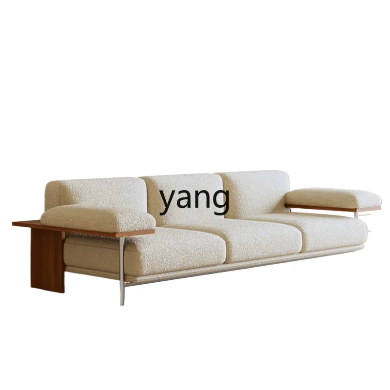 

Yjq Mid-Ancient Sofa Small Apartment Living Room Three-Seat Silent Log Style Sofa