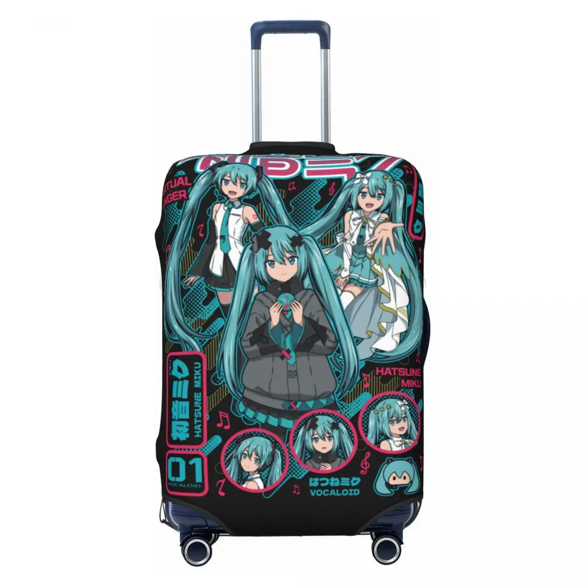 カスタム初音ミク-vocaloid-ロックアニメスーツケースカバー-洗える荷物保護カバー-18-32-インチ用