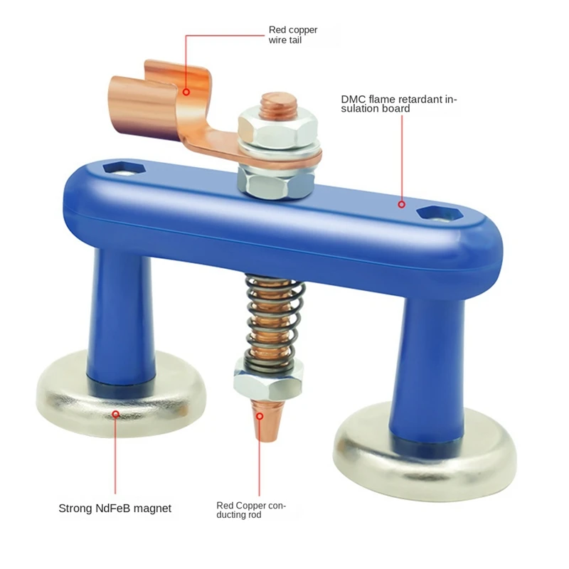 Support Clamp Electric Welding Magnetic Head Ground Wire Tool Strong Magnetism Clamp Welding Magnet
