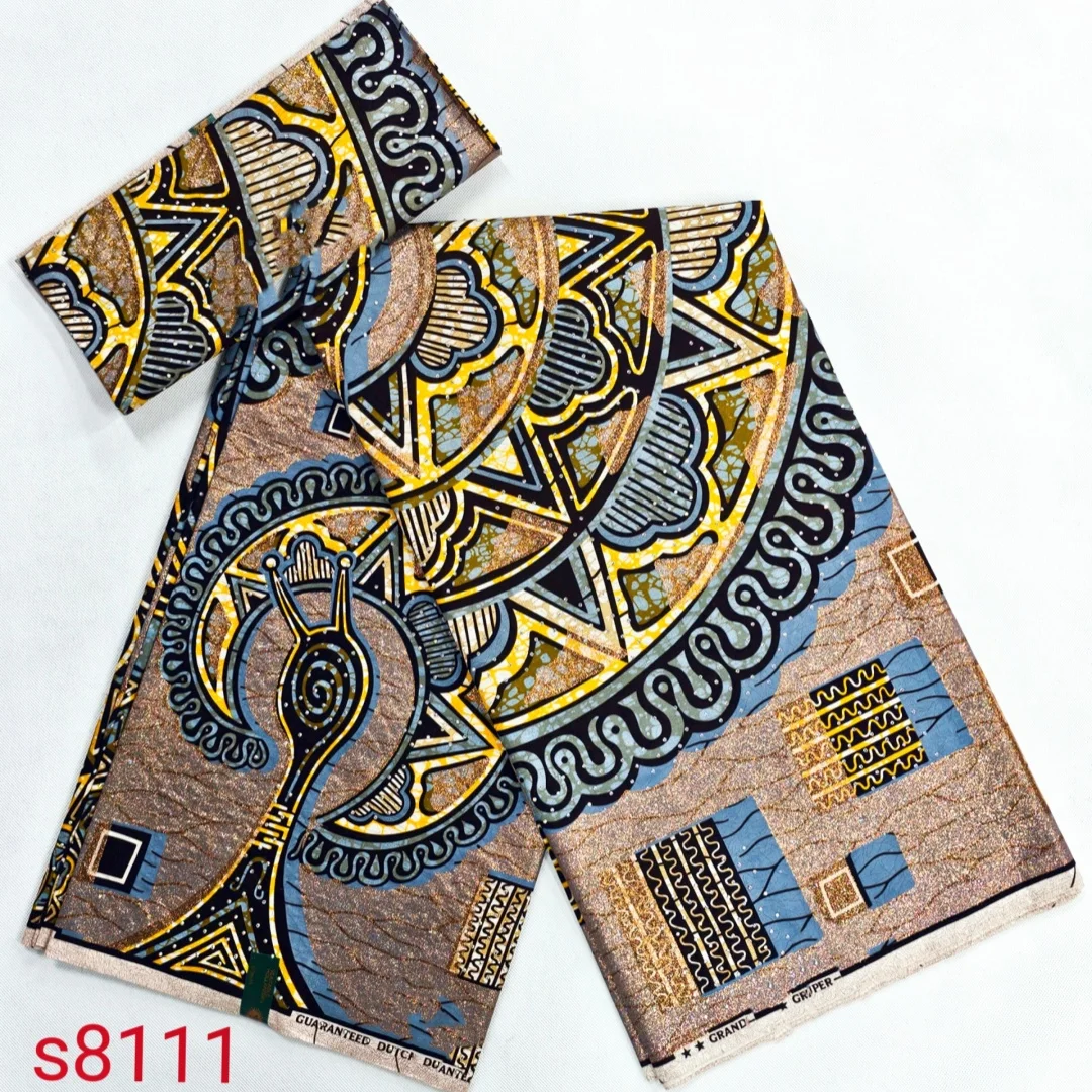 

2025 Nigerian Shiny Stone-Wax Print African Fabrics High Quality for Patchwork New Style Fabric for Clothing Home Decor TT10