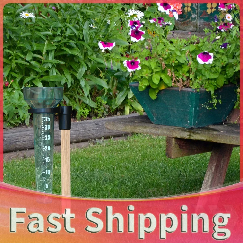 Plastic Rain Measurement Device with 35mm Capacity Rain Meter Gauge Easy To Install for Lawn Farm Garden Settings Outdoor Use