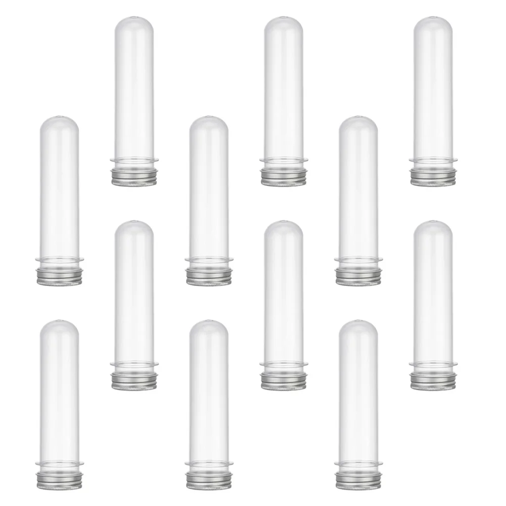 

12 Pcs Tube Bottles C y Storage PET Plastic Test Tube Bottles Jars Reusable Sealed Portable Samples