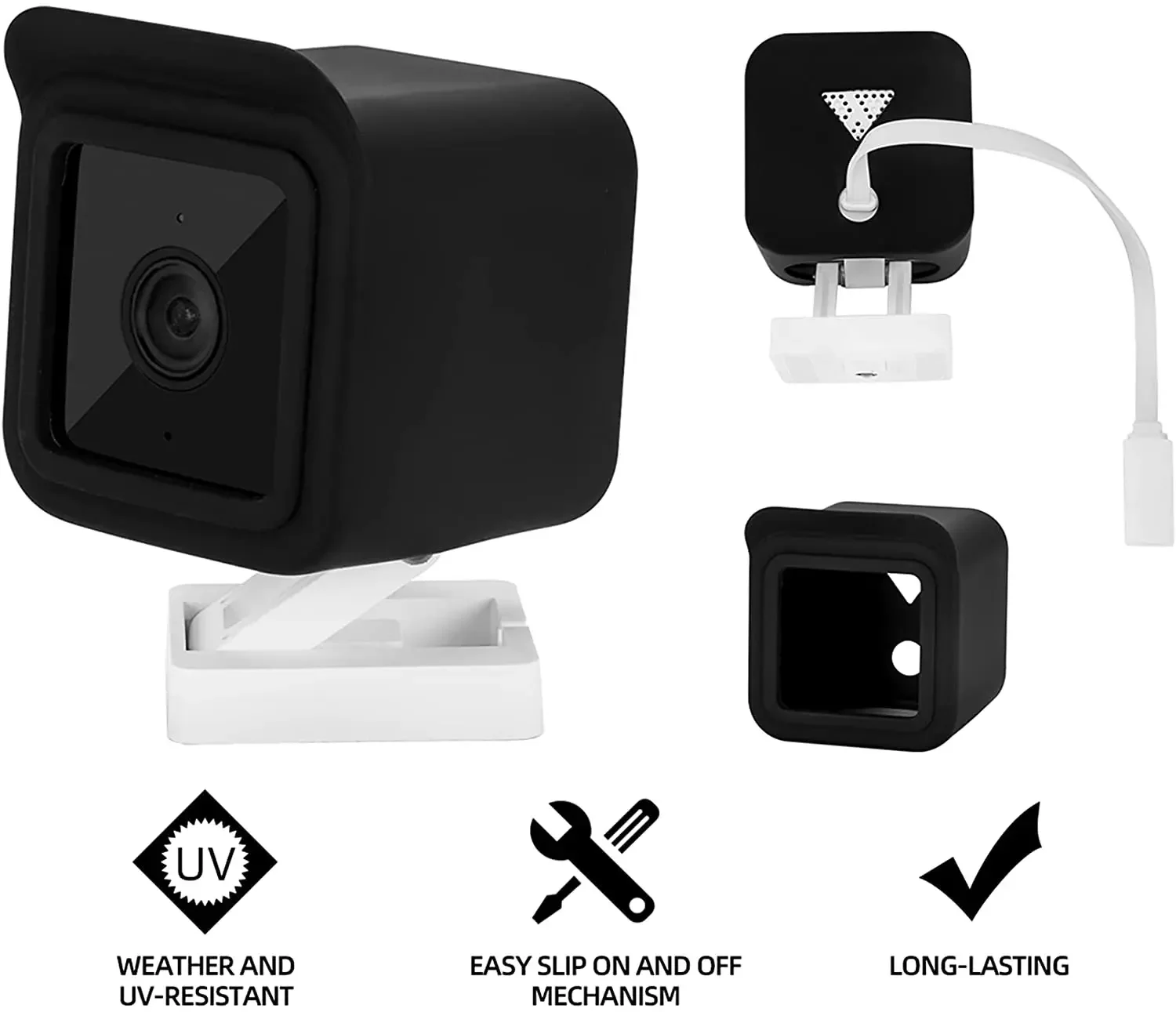 غطاء لـ WYZE Cam V3 ، غلاف حماية من السيليكون لـ WYZE Cam V3 ، سهل التركيب ، حماية ضد الأشعة فوق البنفسجية والمطر