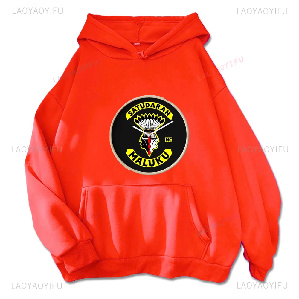 2024 Street Fashion Adult Cool Printed Hoodie Satudarah Mc World Maluku Motorcycle Long Sleeve Crewneck Hoodie