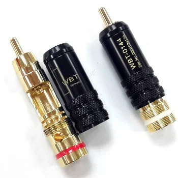 1 יחידת מחברי RCA זכר קו אות פלאג WBT 0144 מחבר RCA ראש לוטוס נחושת מחברי RCA בערך.53 מילימטר
