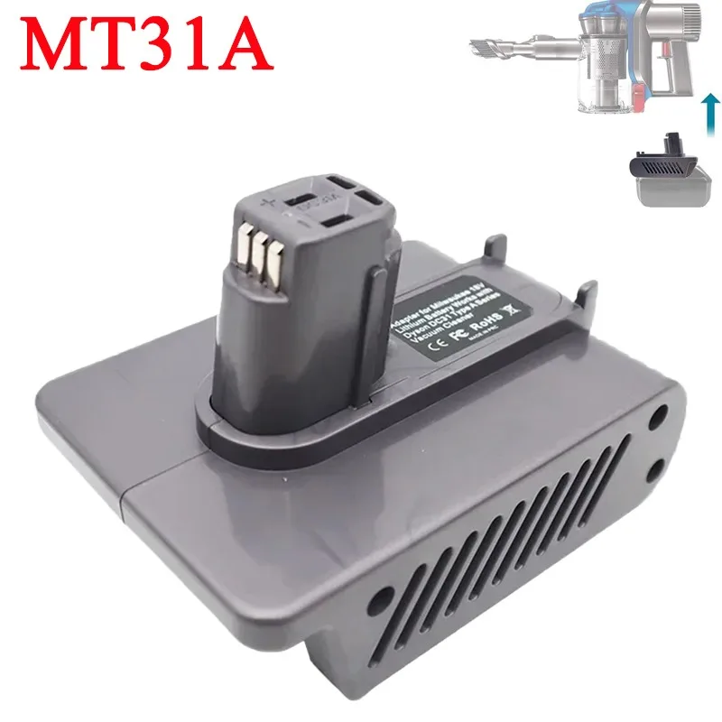 

Адаптер для аккумулятора MT31A, совместимый с аккумуляторами Makita 18 В, конвертирующий в беспроводной ручной пылесос Dyson типа A