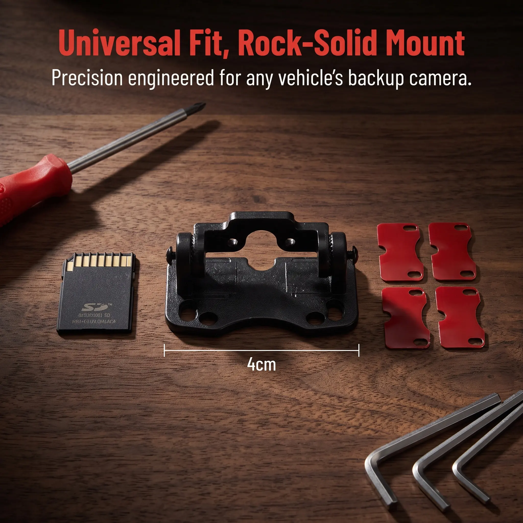 4Set Universal Rearview Camera Mount Bracket Kit Adjustable Vehicle Backup Camera Holder for Car Truck Reverse Safety