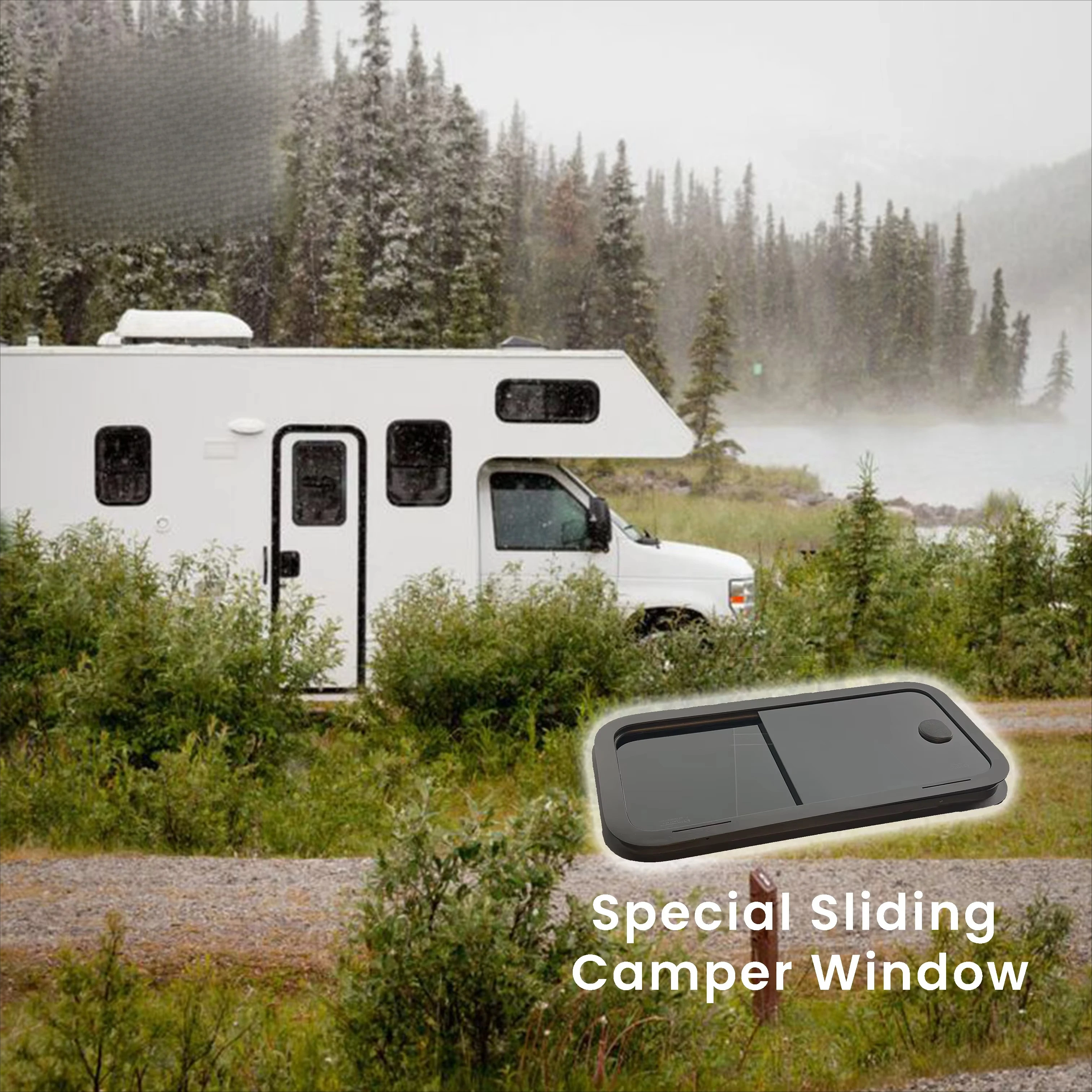 Certified Tempered Glass RV Window For Caravans And Motorhomes With Gas Springs Piston Lift Child Lock Body Part Support
