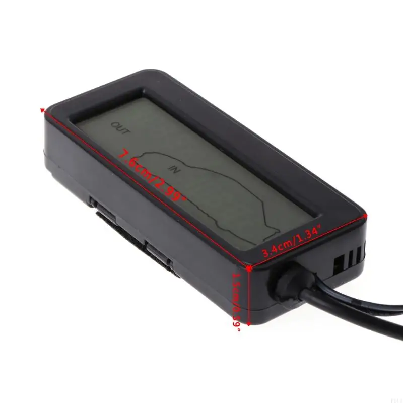 P0UA interna do medidor temperatura externa azul retroiluminado com 1,5m