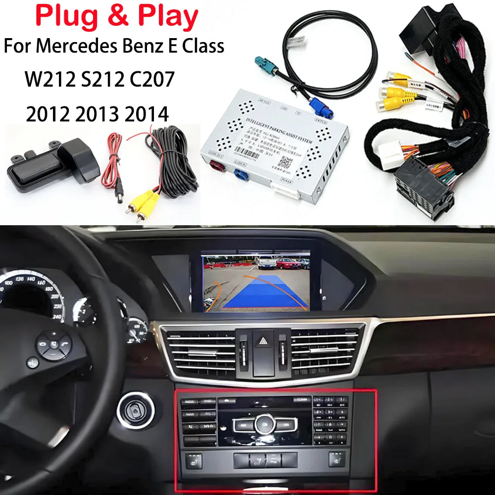 Für Mercedes Benz E-Klasse W212 S212 C207 2012 2013 2014 OEM Original Bildschirm Upgrade HD dynamische Flugbahn Decoder Reverse Kamera