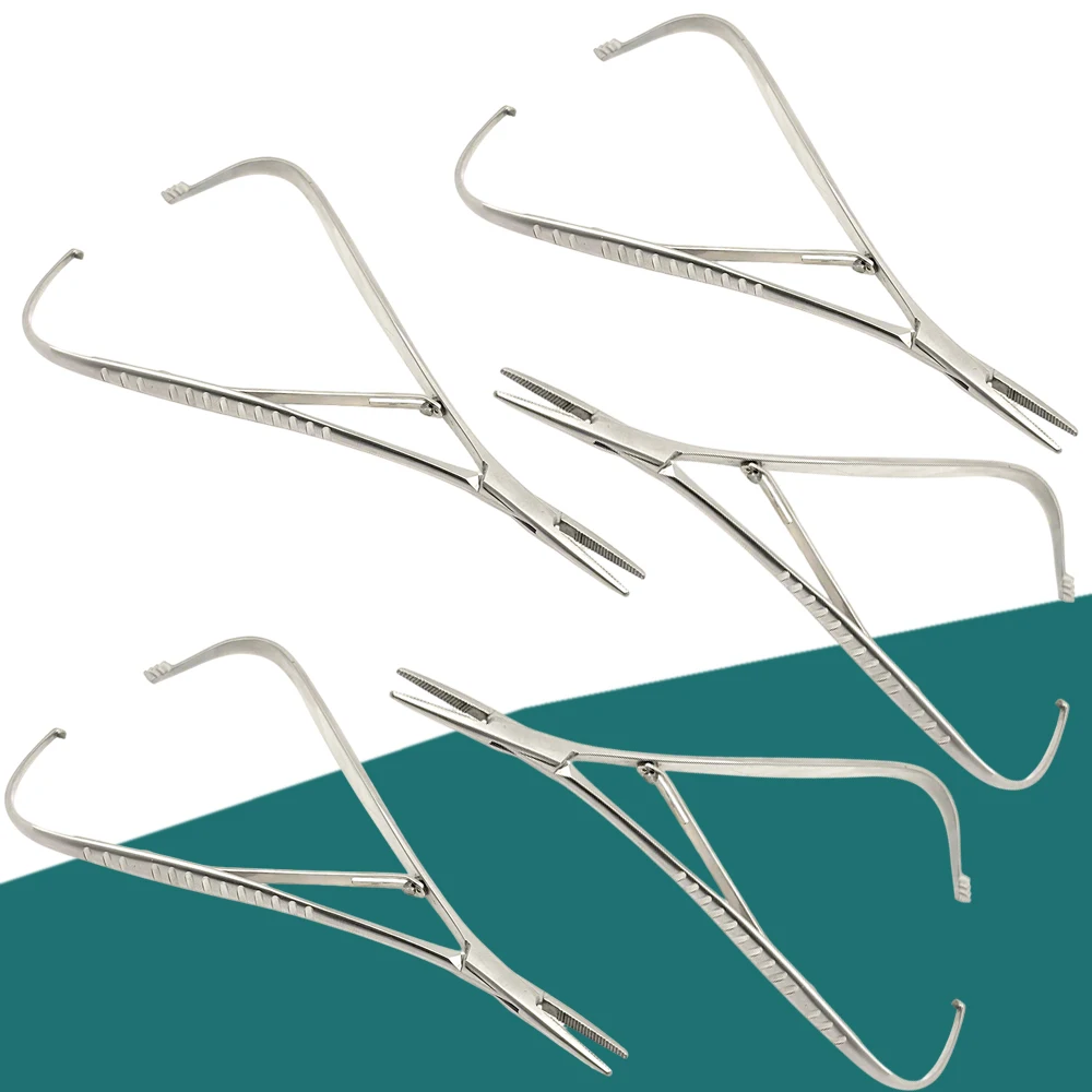 5pcs Complete Orthodontic Tool Set with Elastic Placement Holder Mathieu Fine Beak Forceps Hemostatic Pliers for Braces Kit