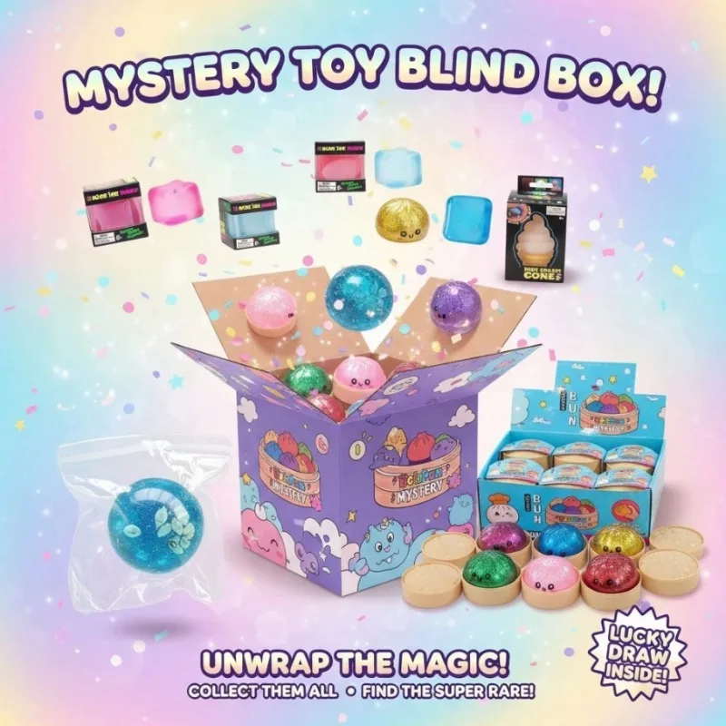 

Mystery Blind Box Squishy Toy Set – 3 Independent Random Draws Per Order, Cute Sensory Collectible Surprise Pack