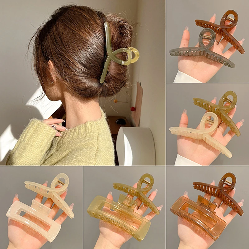 Hair Claw hair Clip Women Girl Transparent Hairin Oversize Ponytail Claw Clips Crab Hair Accessories Headwear