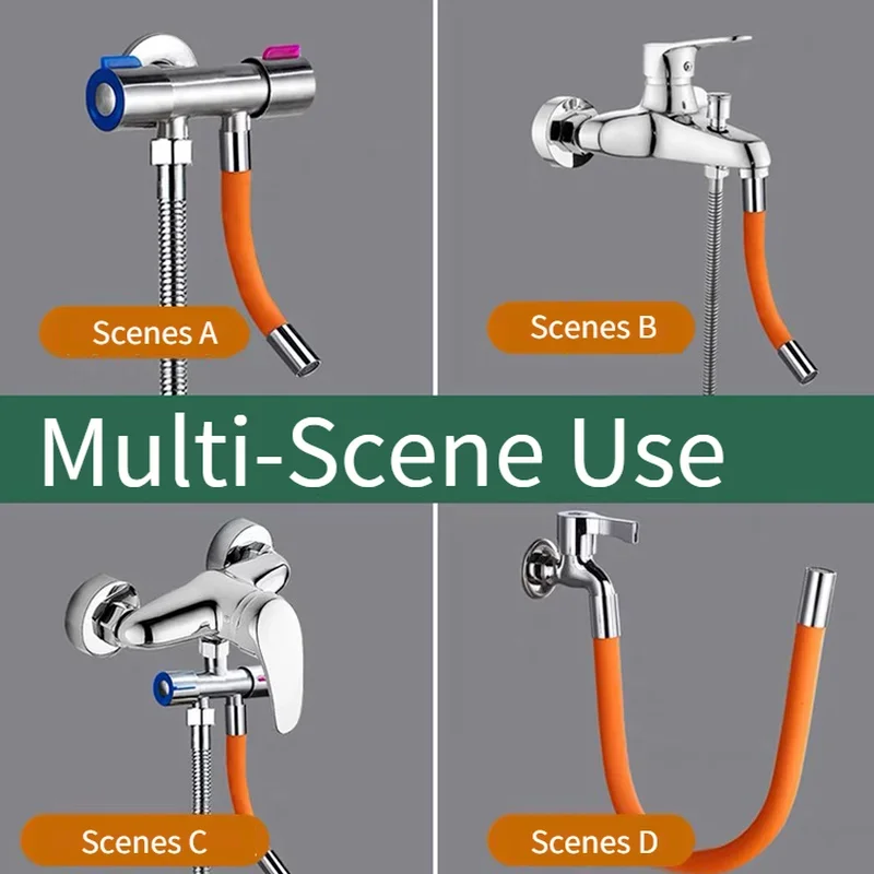 Tubo di prolunga per rubinetto Tubo di prolunga ruotabile a 360 gradi Tubo flessibile per rubinetto dell'acqua pieghevole/formabile/flessibile Mout schiumogeno a prova di spruzzi