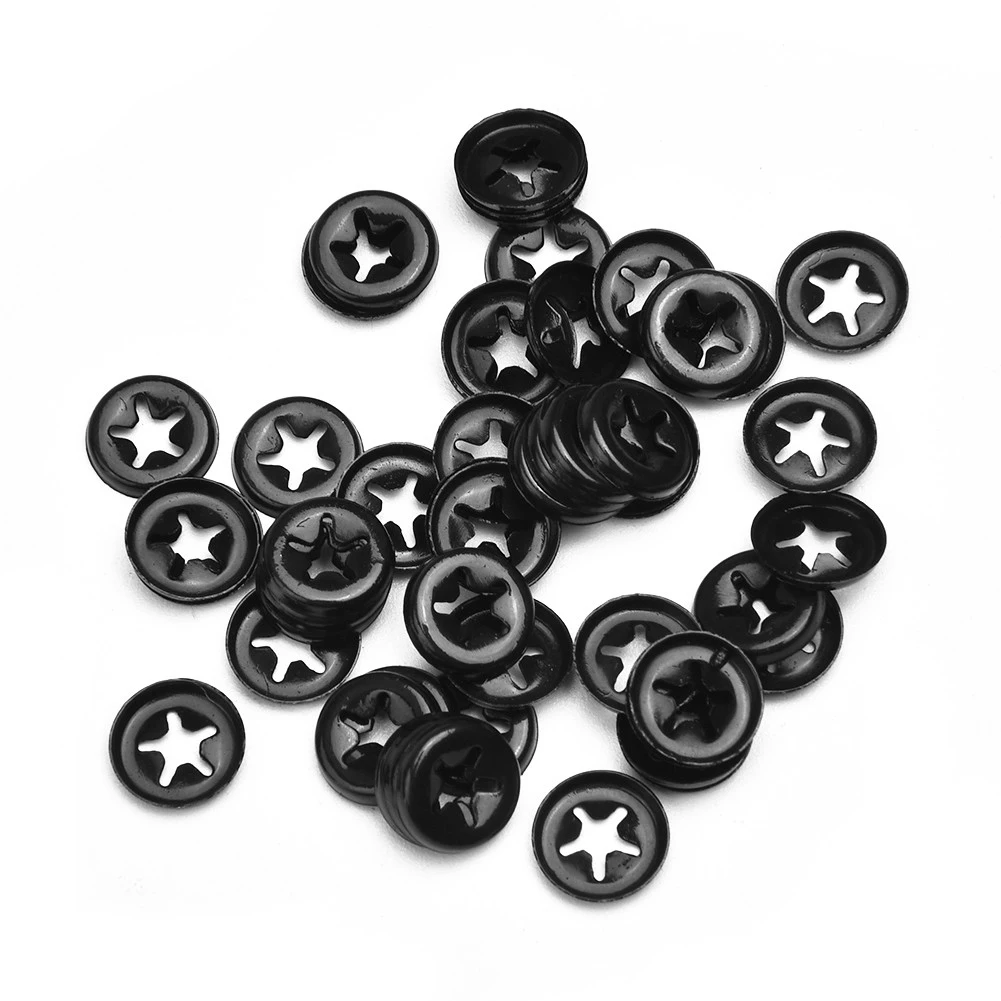 Locking Washers Clip Washer Clip Fastener Car 50PCS Flanged Bearing Clips Hardware Tool Push-on Fastener Steel Shaft Clamps