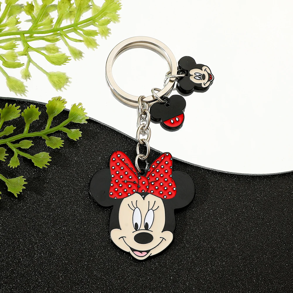 Disney Mickey Minnie Mouse Keychain Cartoon Pendant Fashion Jewelry Creative Anime Accessory for Kids Girls Birthday Gift