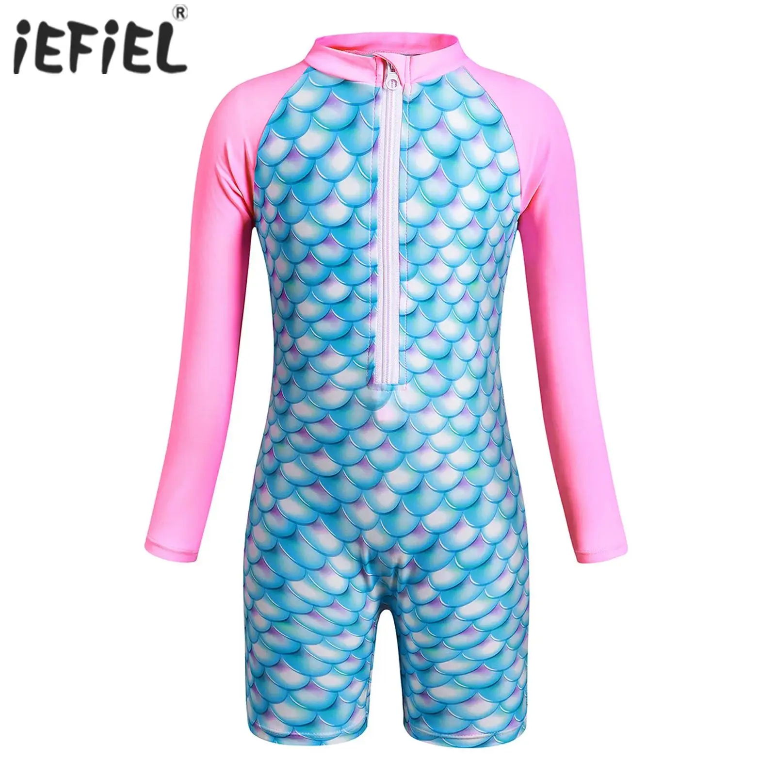 Kids Girls One Piece Swimsuit Swim Surfing Jumpsuit Athletic Swimwear Print Beachwear Romper Beach Sunsuit Surfing Bathing Suit