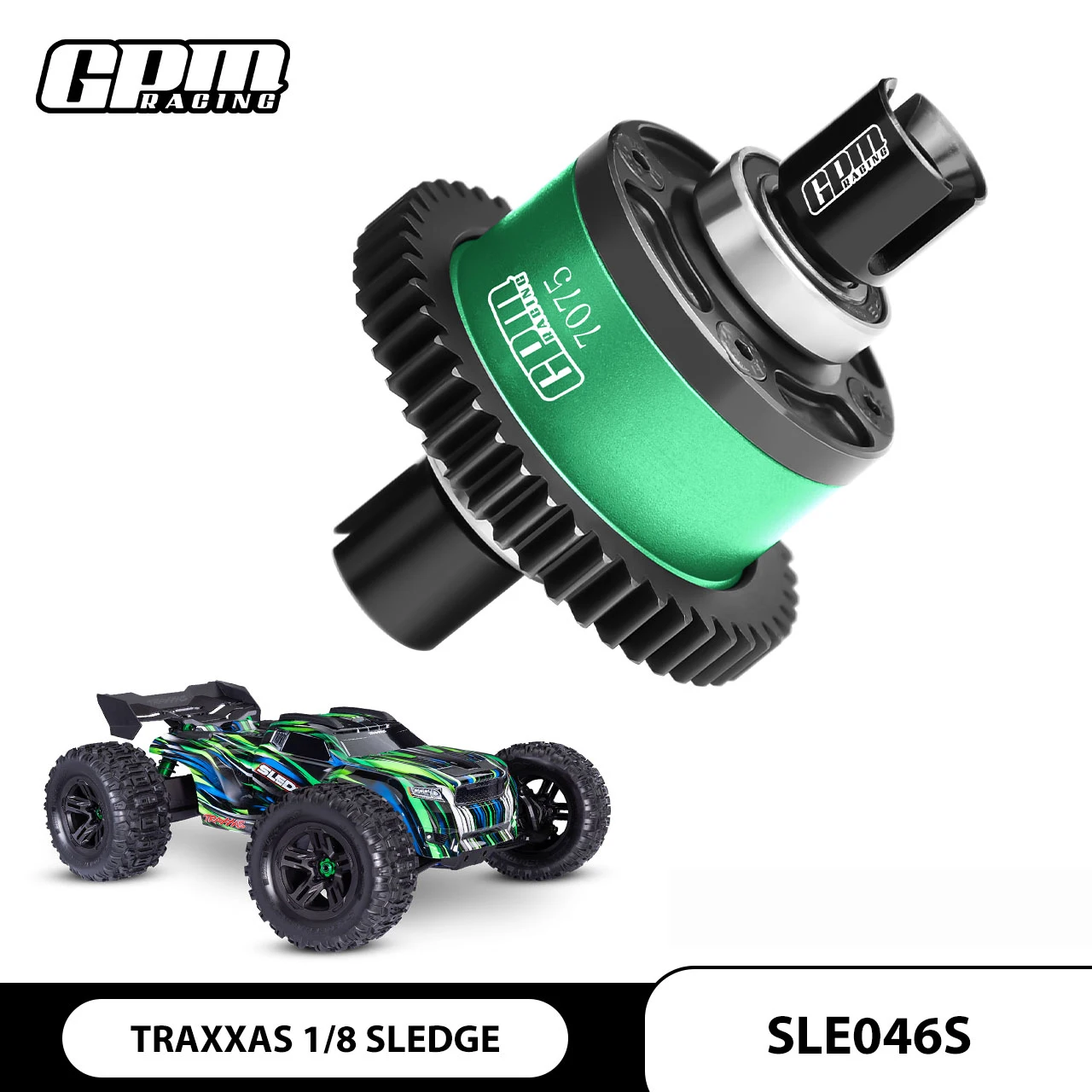 GPM 20CrMnTi STEEL + 7075 ALLOY 46T CENTER COMPLETE DIFFERENTIAL For TRAXXAS 1/8 4WD SLEDGE MONSTER TRUCK-95076-4