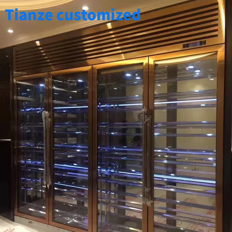 [Customized]Glass Wine Storage Cabinet Italian Stainless Steel High-end Luxury Compressor Refrigerator 15-20 Days Household Sing