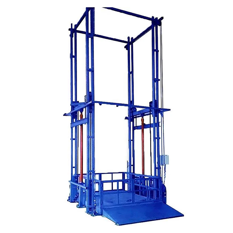 New Outdoor rail hydraulic lift 1T lifting platform Simple small fixed outdoor wall-mounted freight elevator
