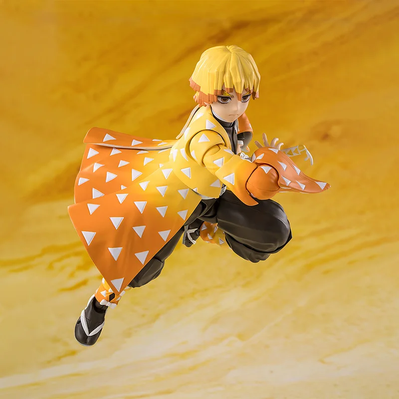 بانداي الأصلي SHFiguarts SHF شيطان القاتل Zenitsu Agatsuma أنيمي عمل الشكل النهائي نموذج الحلي جمع دمى هدايا #4