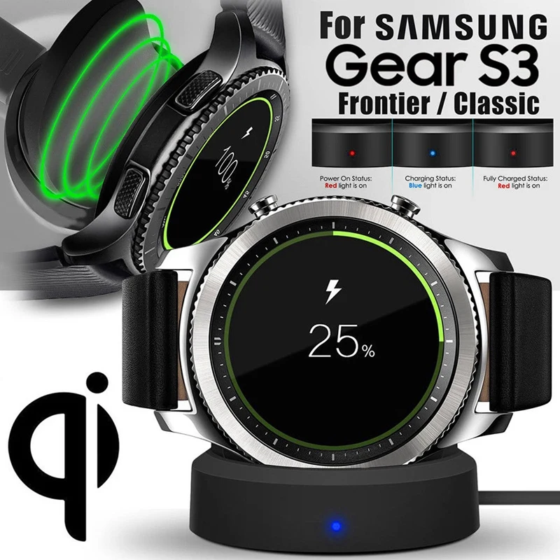 Doca de carregamento sem fio para Samsung Gear S3, Charger Cradle, relógio inteligente