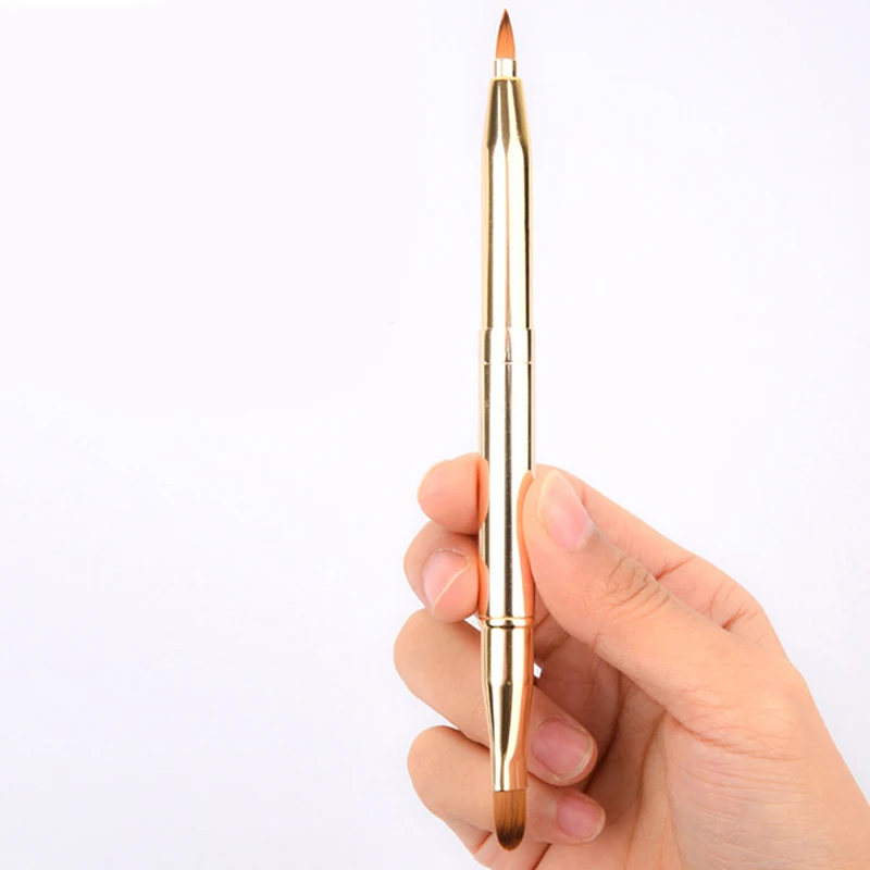 Retractable Lip Makeup Brush Dual-head Design Lip Contour Brush Lipstick Smudge Applicator Beauty Makeup Tool For Daily Use