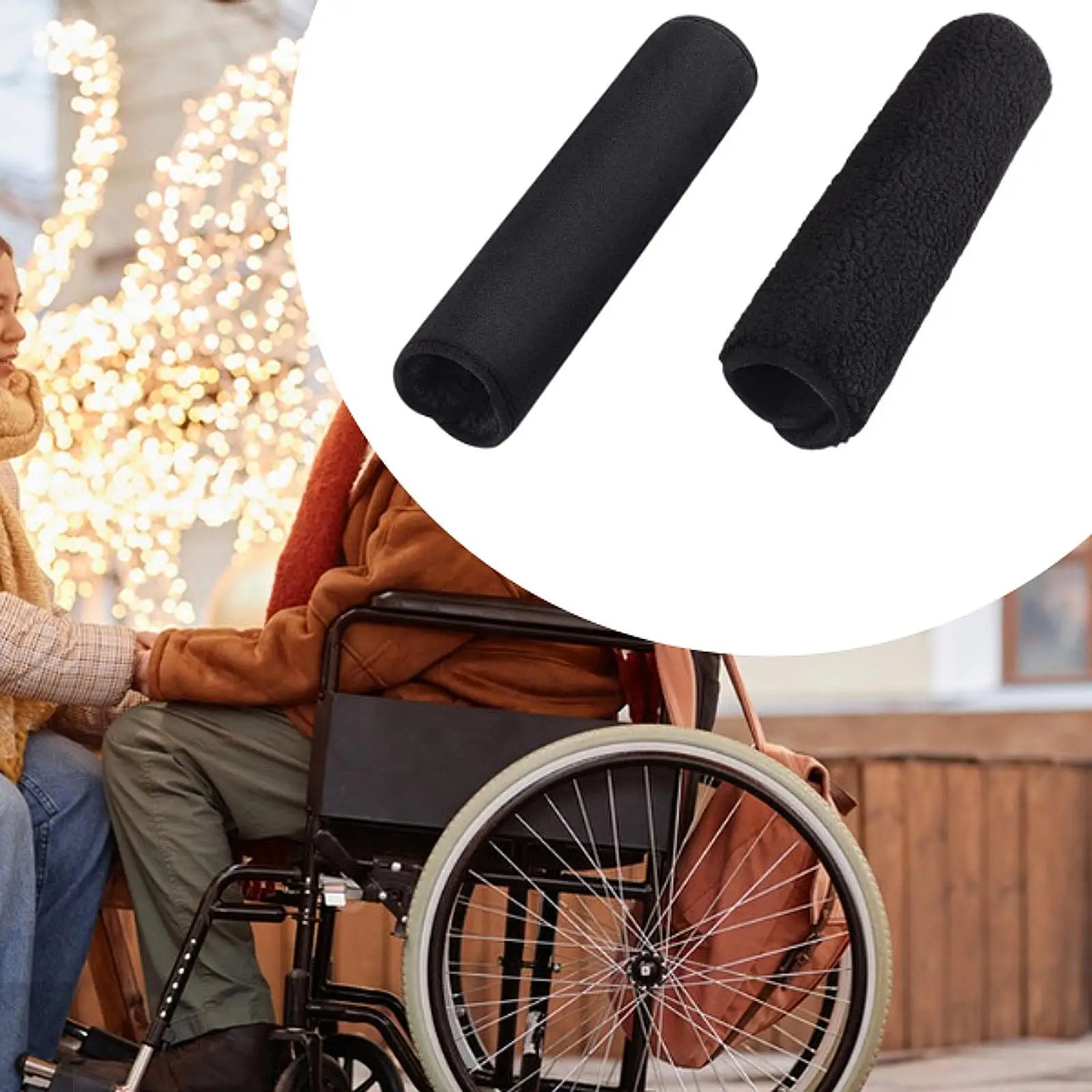 

2Pcs Armrest Cover Wheelchair Arm Pad Detachable Soft Support Cushion for Office