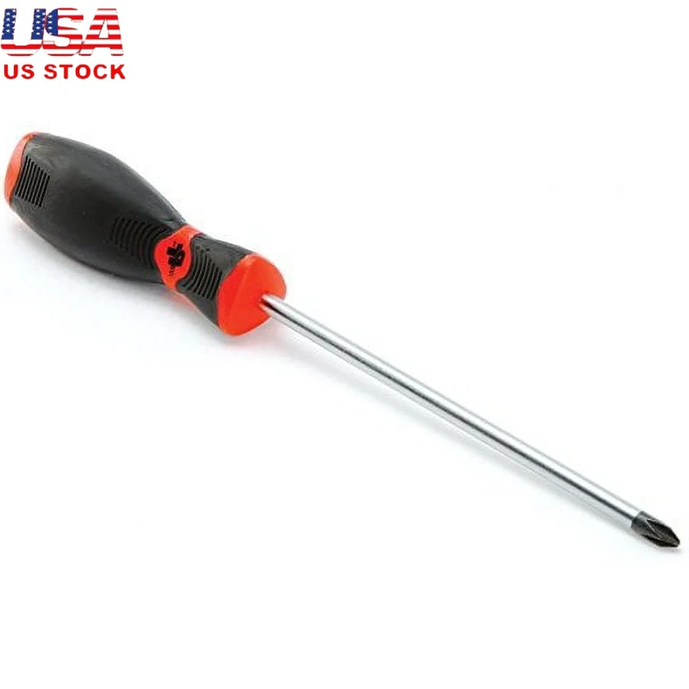 

#2 x 6 Inch Magnetic Phillips Screwdriver Chrome Vanadium Steel Corrosion Resistant Hand Tool Professional Use Durable and