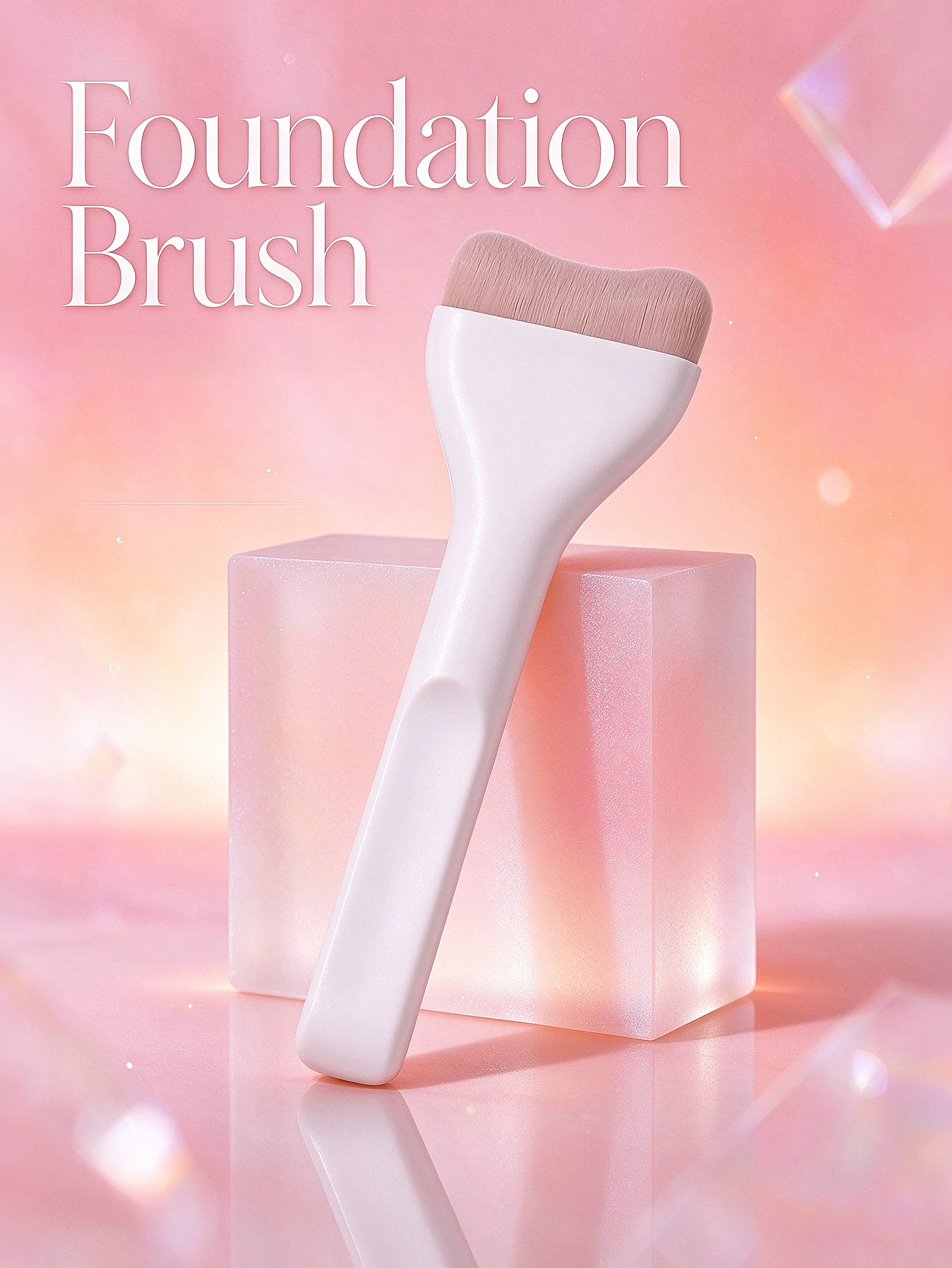Professional Foundation Brush, Soft Nylon Bristles, Multi-use for Liquid Foundation, Cream Blush & Contour, Airbrushed Finish