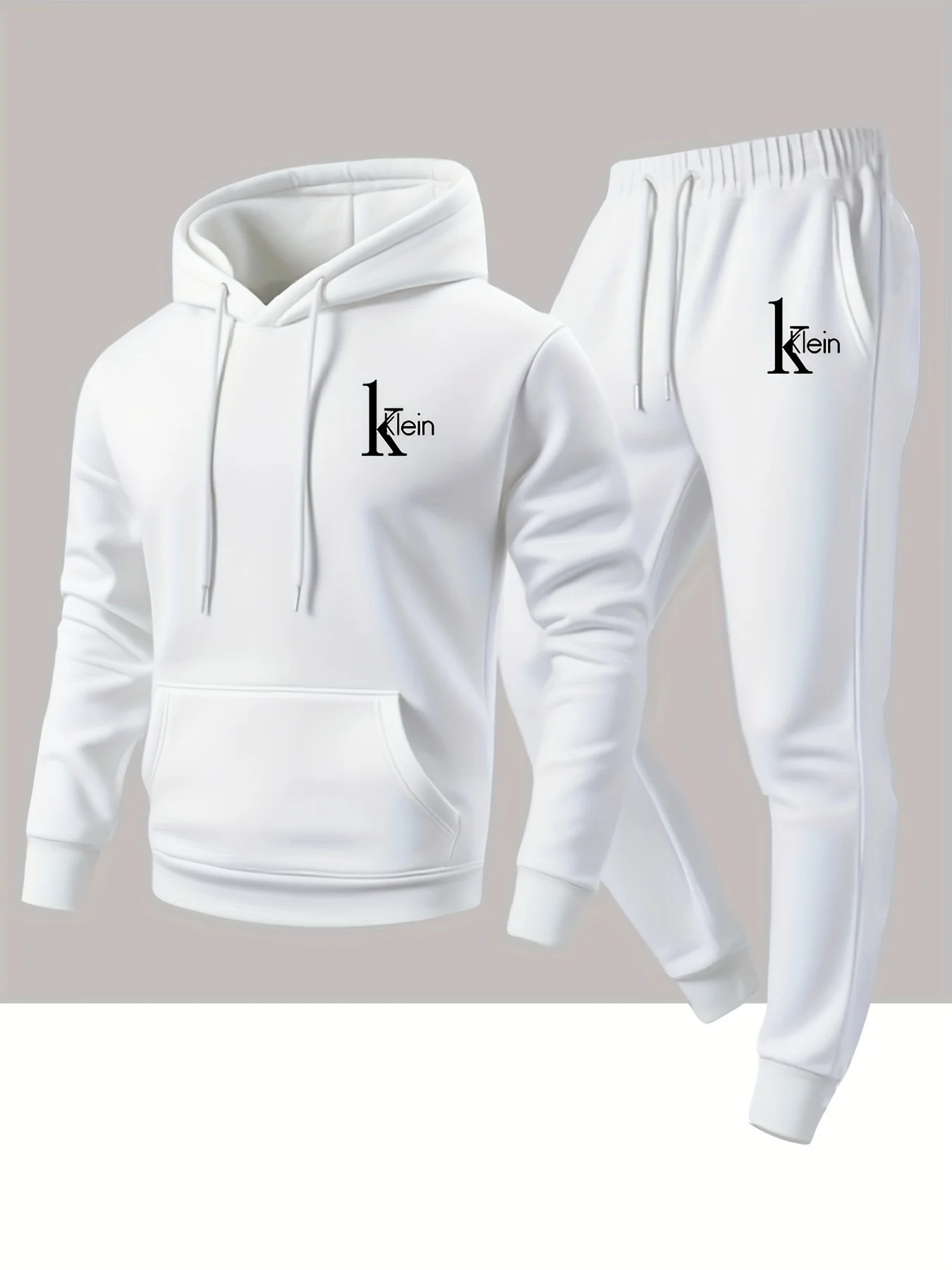 Men's two-piece set casual long-sleeved hooded sweatshirt and sports pants outfit suitable for winter and autumn Sports outfit