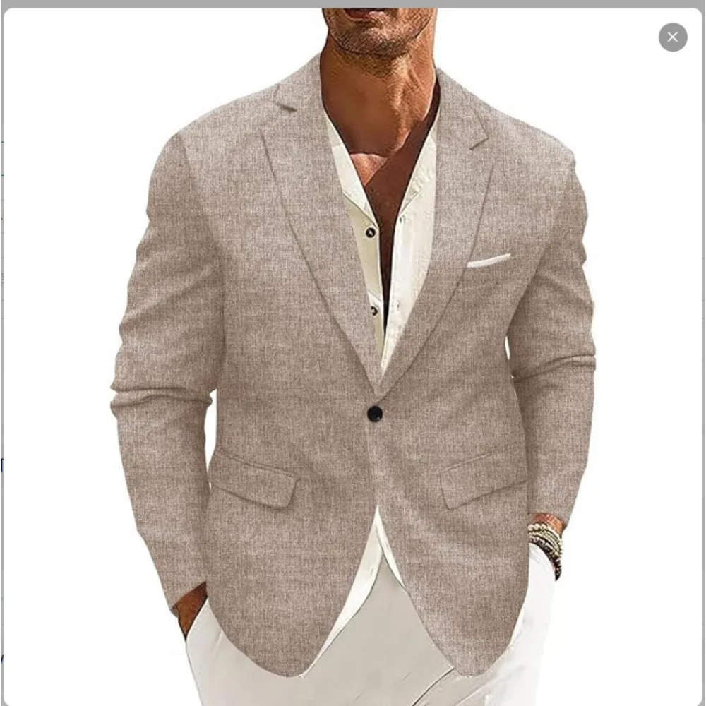 Suits Men Spliced Single Button Blazer Cardigan Long Sleeve Blazers Patchwork Turn Down Collar Loose Fit Pockets Business Autumn