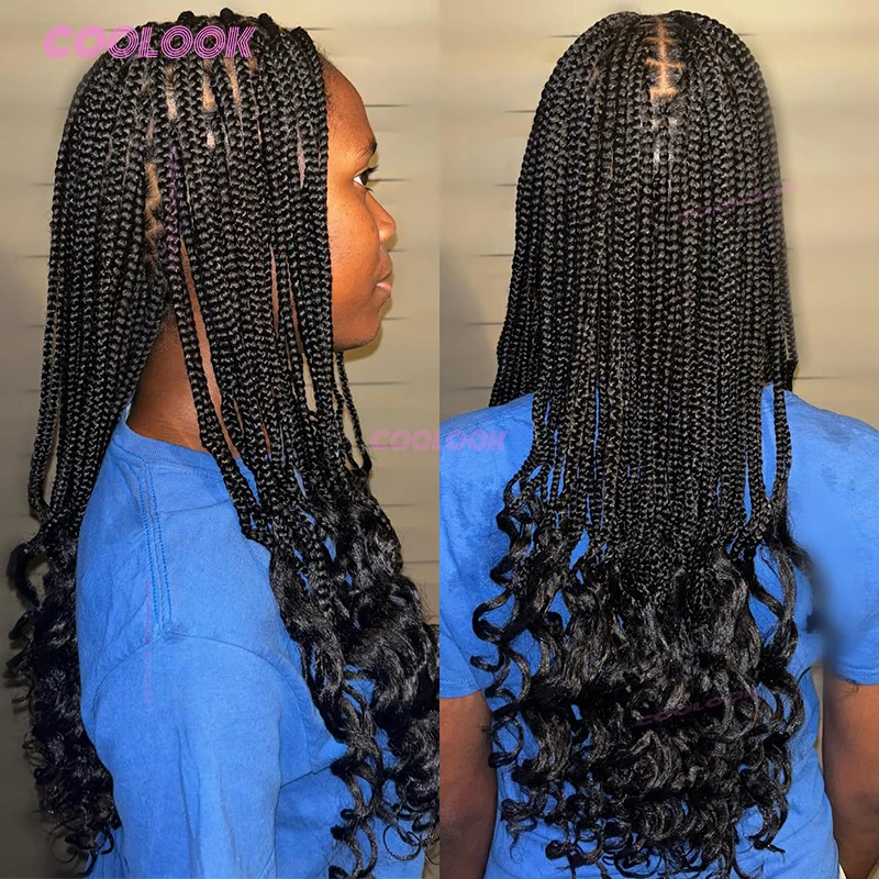 

24-дюймовый парик с французскими кудрями, синтетические парики, плетеные парики без узлов для чернокожих женщин, парик спереди, коса, африканские вьющиеся парики