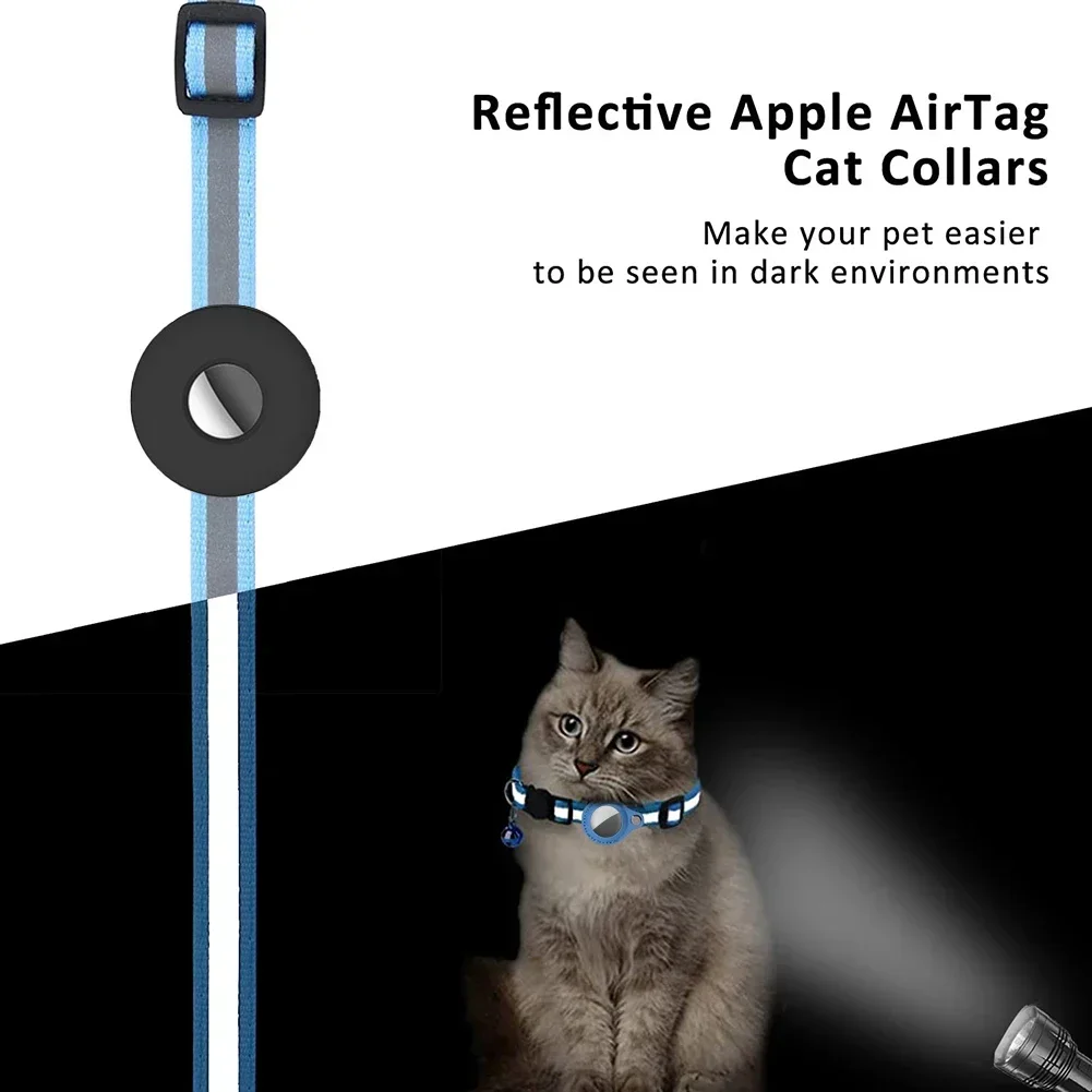 Collar In Dog Waterproof Glow Protective Tracker Airtag Dark For The Holder Cat Reflective Fits Nylon Pet