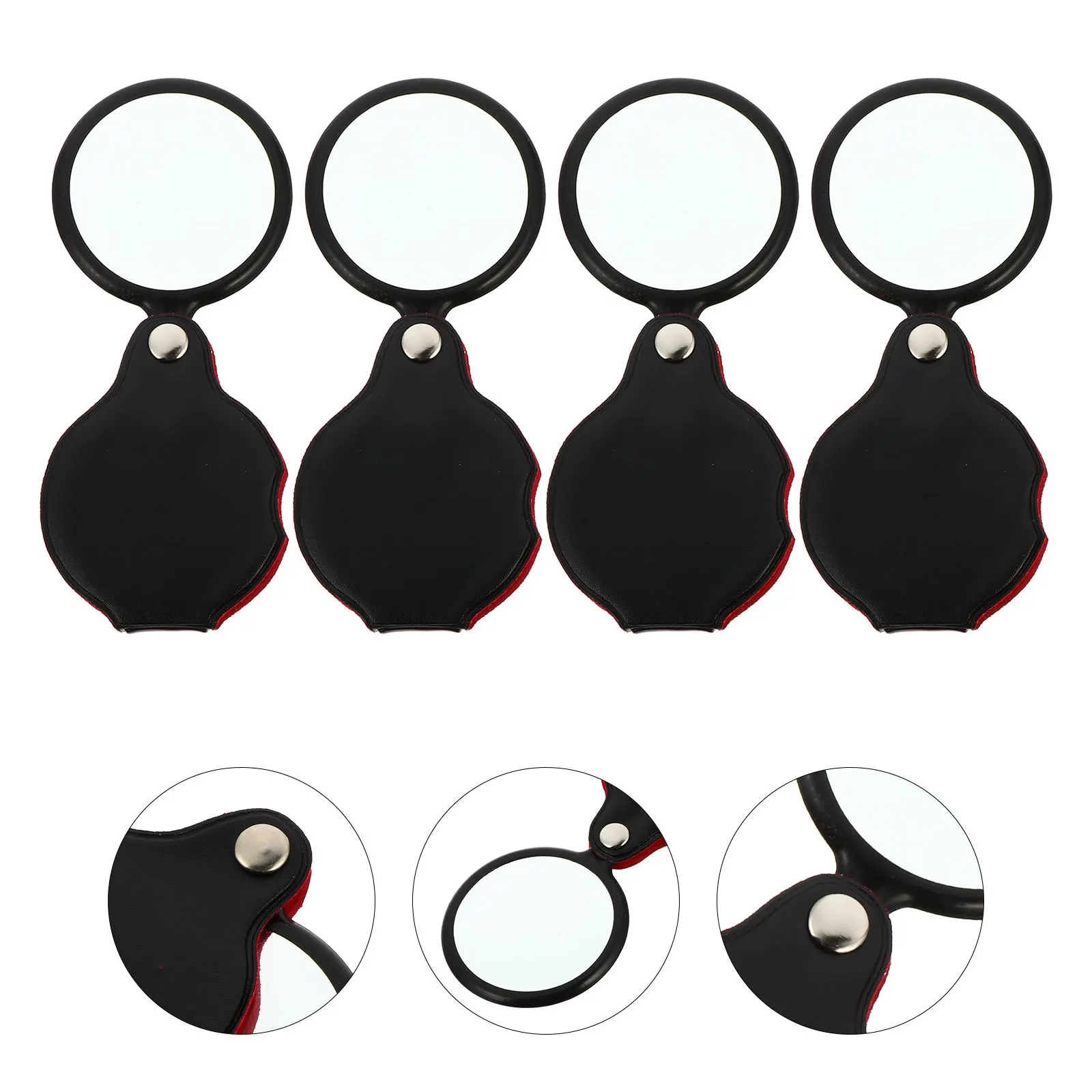 

4Pcs Mini Foldable Magnifying Glass Portable Reading Magnifier Compact Protective Cover Ideal for Books Newspapers Maps
