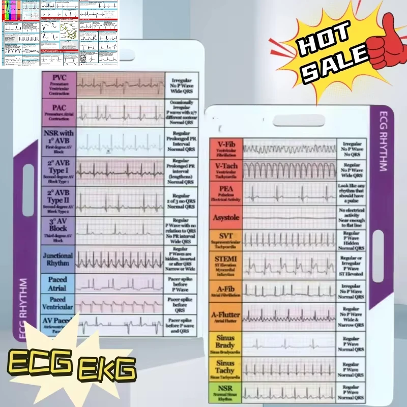 ECG/EKG إيقاع بطاقة الجيب بطاقة الجيب ل ECG مسطرة قياس ذاتية البيض يؤدي متصل أداة القياس الدقيقة المنزلية