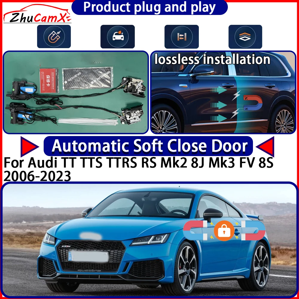 Door Lock Actuator for Audi TT TTS TTRS RS Mk2 8J Mk3 FV 8S 2006-2023 Soft Close Door Kit Power Latch System Auto Pull Door Easy