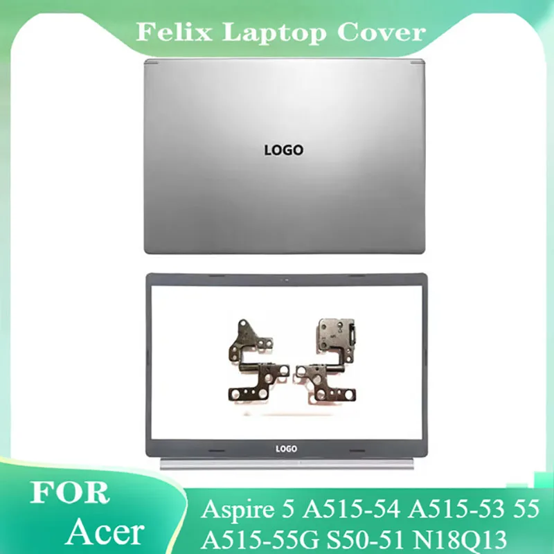 

New Laptop Top Cover For Acer Aspire 5 A515-54 A515-53 55 A515-55G S50-51 N18Q13 LCD Back Cover Front Bezel Hinges Silver